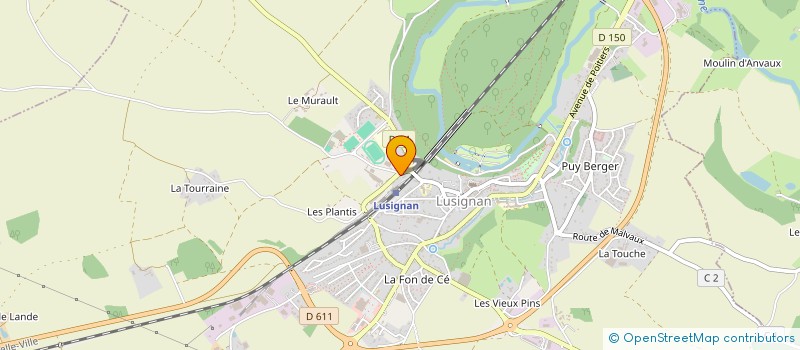 localisation de l'entreprise L.D. PNEUS à LUSIGNAN