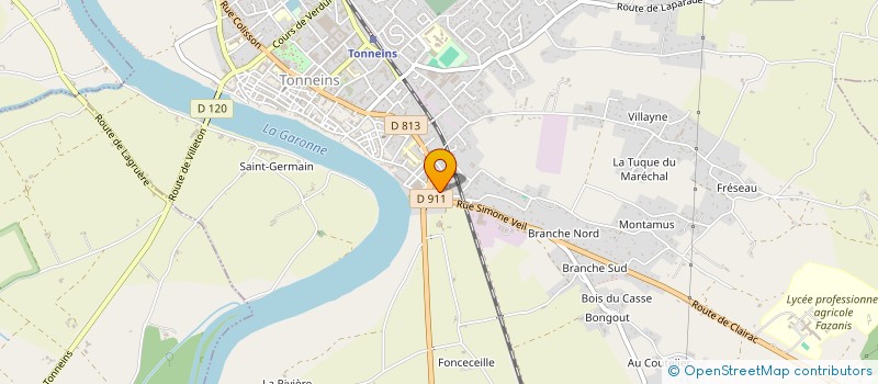 localisation de l'entreprise L.E.L.  TONNEINS