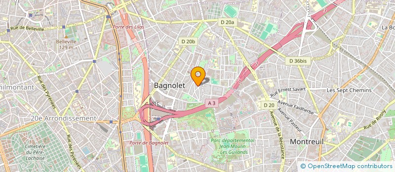 localisation de l'entreprise L'ECHAPPEE BELLE à BAGNOLET