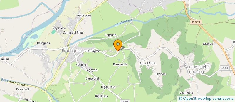 localisation de l'entreprise L'ECHAUGUETTE SARL  PRUDHOMAT