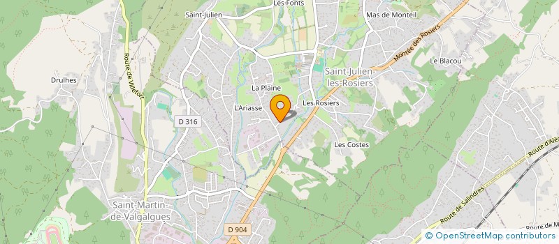 localisation de l'entreprise L'ECHOPPE DU BOSSU  SAINT-JULIEN-LES-ROSIERS