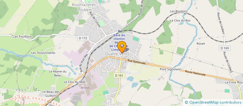 localisation de l'entreprise L'ELAN SPORTIF DU COLLEGE JEAN MICHAUD ROUMAZIERES-LOUBERT à TERRES-DE-HAUTE-CHARENTE