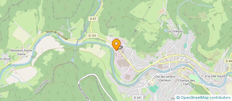 localisation de l'entreprise L'ENKAS à ORNANS