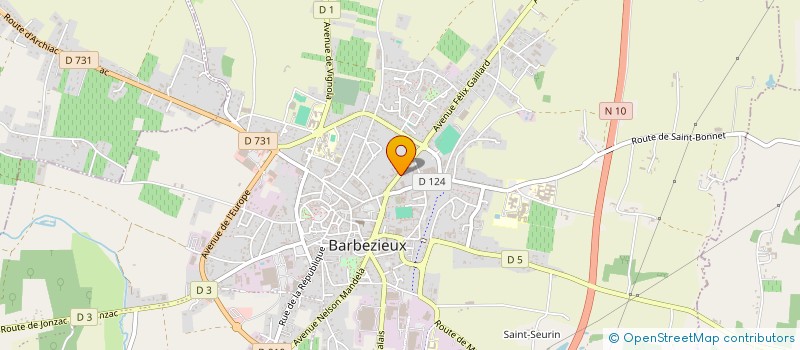 localisation de l'entreprise L'ENTENTE DES GENERATIONS DE BARBEZIEUX  BARBEZIEUX-SAINT-HILAIRE