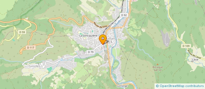 localisation de l'entreprise L'ENTREPOTES à QUILLAN