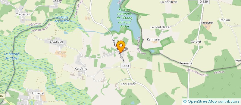 localisation de l'entreprise L'ENVOLEE  ASSERAC