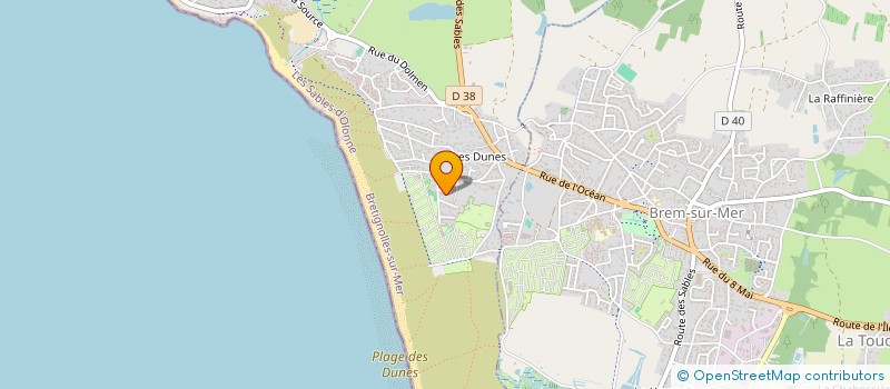 localisation de l'entreprise L'ESCALE DES DUNES à BRETIGNOLLES-SUR-MER