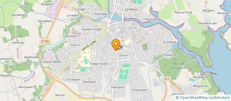 localisation de l'entreprise L'ESPRIT DE FAMILLE : LA CAVE  PONT-L'ABBE