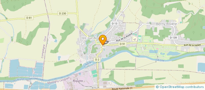 localisation de l'entreprise L'ESTAMINET à VIC-SUR-AISNE