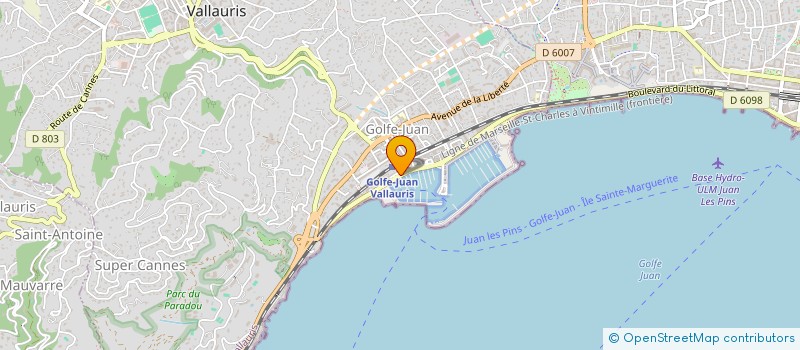 localisation de l'entreprise L.G.T.I.  VALLAURIS