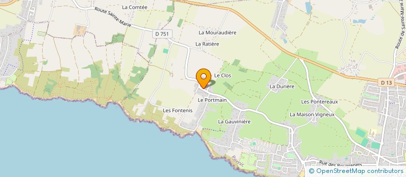 localisation de l'entreprise L'HERMINE A CINQ PATTES  PORNIC