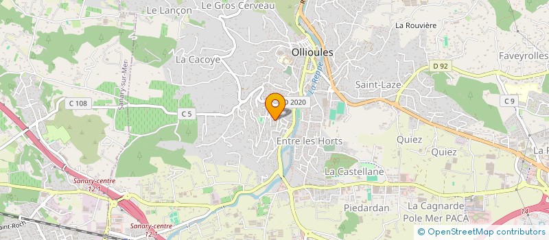 localisation de l'entreprise L'HORTENSIA  OLLIOULES