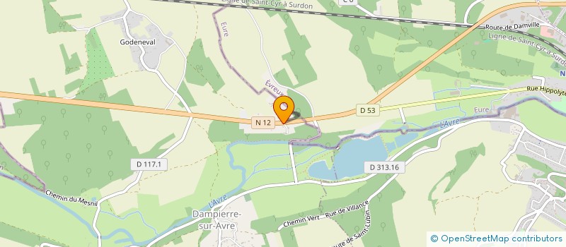 localisation de l'entreprise L'HOSTELLERIE DU PLATEAU à DAMPIERRE SUR AVRE