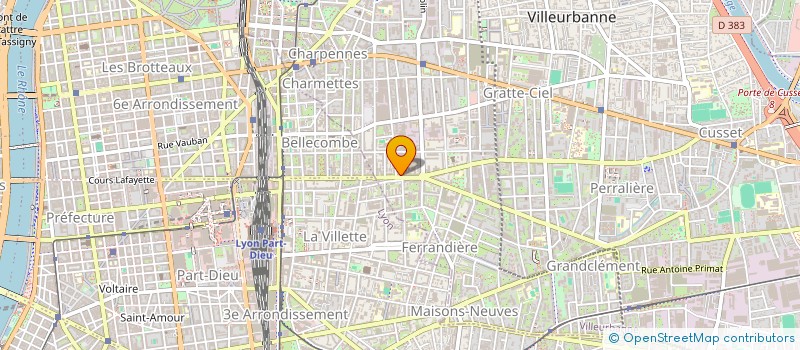 localisation de l'entreprise L'HOTEL D'ALSACE  VILLEURBANNE