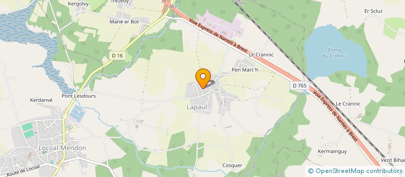 localisation de l'entreprise L'HUITRIERE DE BRETAGNE à LOCOAL-MENDON