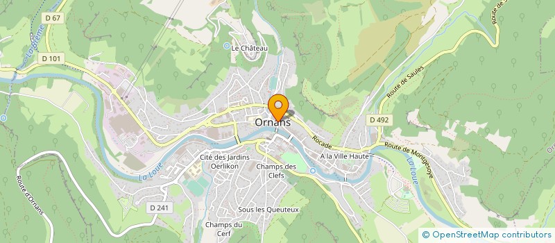 localisation de l'entreprise L'ILOT, MAGASIN - CAFE - CANTINE à ORNANS
