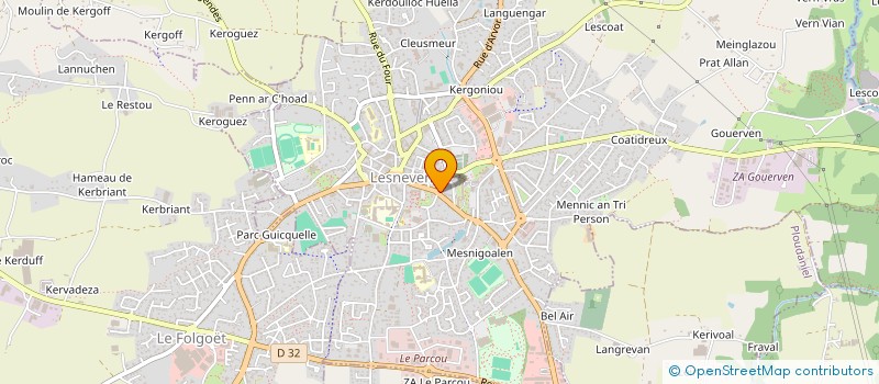 localisation de l'entreprise L'IMAGIN'HAIR COIFFURE MIXTE à LESNEVEN