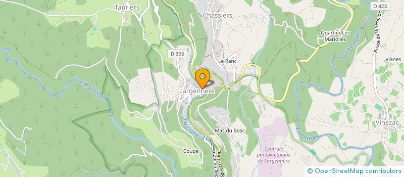 localisation de l'entreprise L INATTENDU à LARGENTIERE