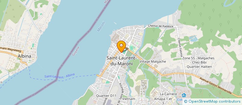 localisation de l'entreprise L'INDOMPTABLE  SAINT-LAURENT-DU-MARONI