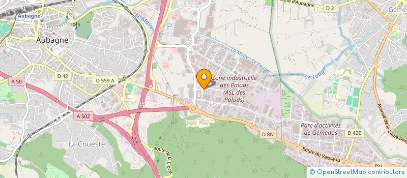 localisation de l'entreprise L'INDUSTRIELLE DE PEINTURE à AUBAGNE