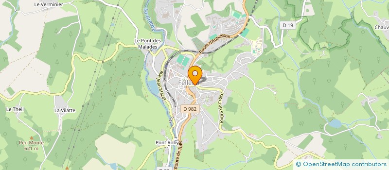localisation de l'entreprise L'INSPIREE. MOUVEMENT ET SOUFFLE POUR LA VIE  FELLETIN