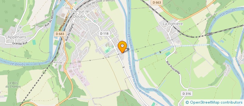 localisation de l'entreprise L'ISLE DOUBS SENIOR à L'ISLE-SUR-LE-DOUBS