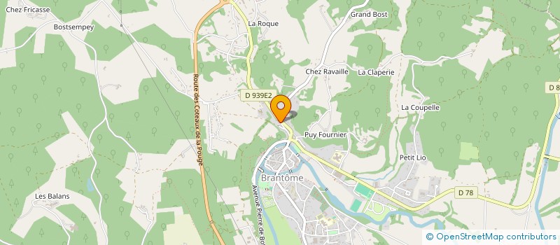 localisation de l'entreprise L.J.B à BRANTOME EN PERIGORD