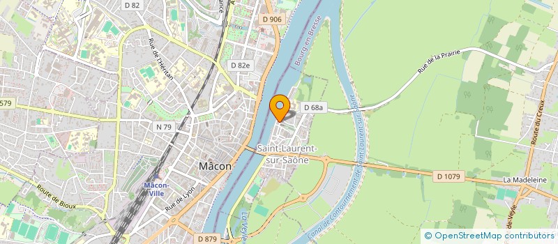 localisation de l'entreprise L.J.B.  SAINT-LAURENT-SUR-SAONE