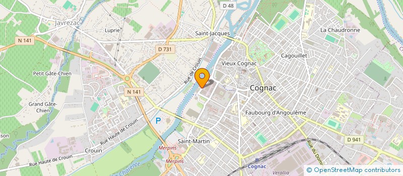 localisation de l'entreprise L. & L. à COGNAC