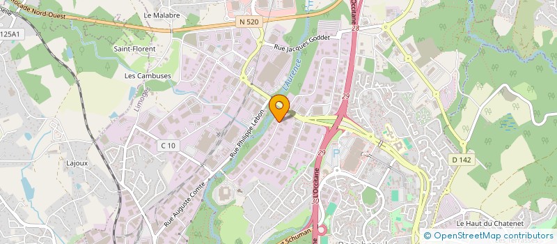 localisation de l'entreprise L.M. à LIMOGES