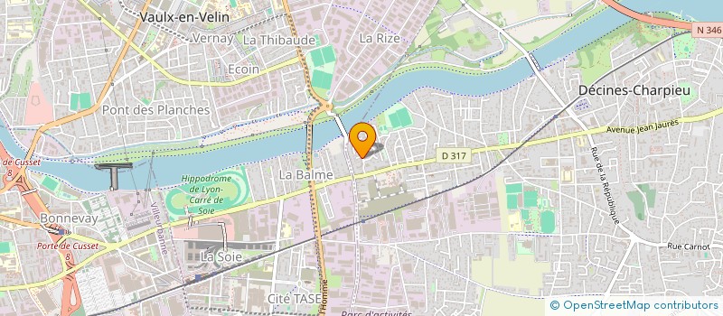 localisation de l'entreprise L.M.I.  DECINES-CHARPIEU