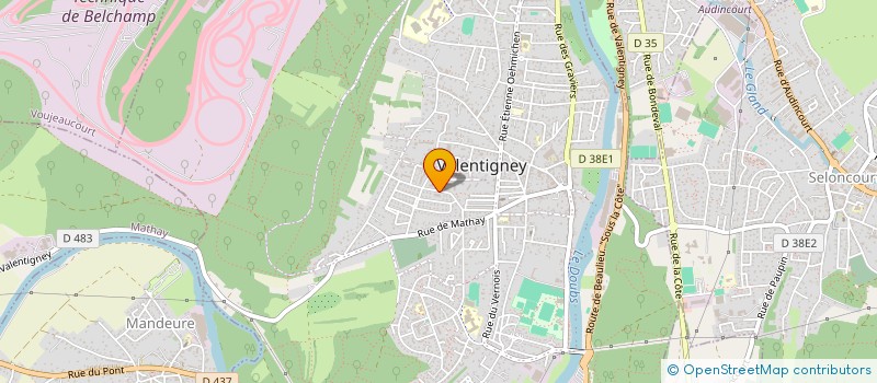 localisation de l'entreprise L.M.T.  VALENTIGNEY