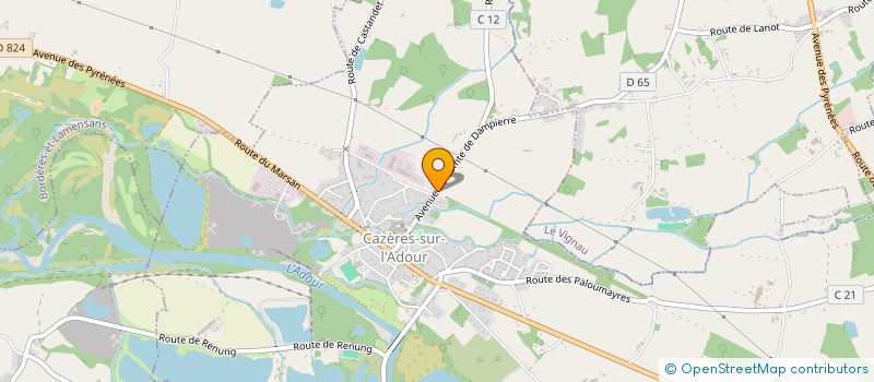 localisation de l'entreprise L'OASIS ADOUR  CAZERES-SUR-L'ADOUR