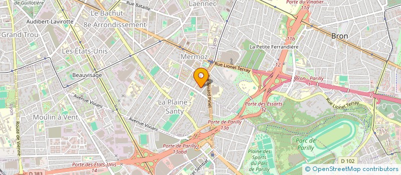 localisation de l'entreprise L OASIS CLUB JEUNES MERMOZ SUD  LYON