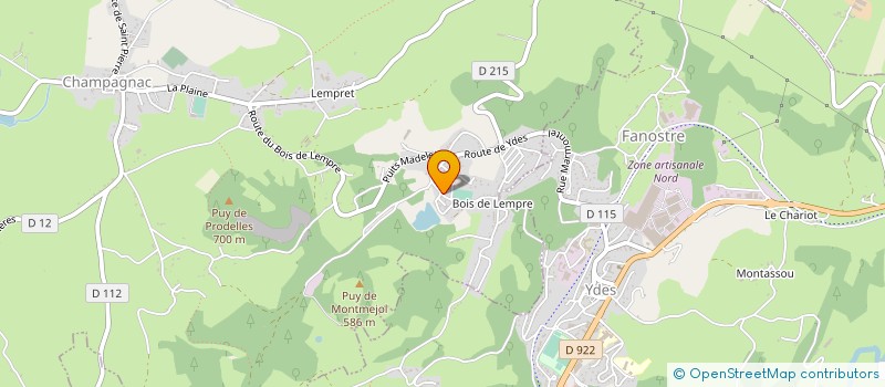 localisation de l'entreprise L'OASIS DU HAUT-CANTAL  CHAMPAGNAC