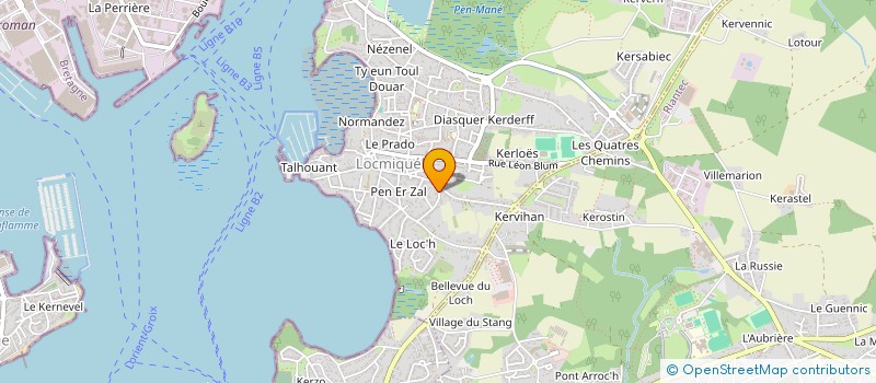 localisation de l'entreprise L'OCEAN DES POSSIBLES EXPEDITIONS  LOCMIQUELIC