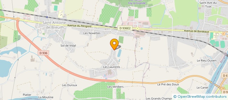 localisation de l'entreprise L'ODE O PERIGORD  SAINT-ANTOINE-DE-BREUILH