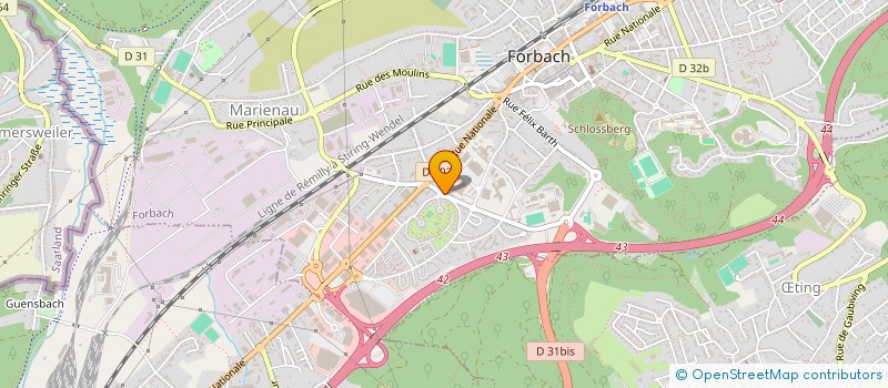 localisation de l'entreprise L ODEON  FORBACH