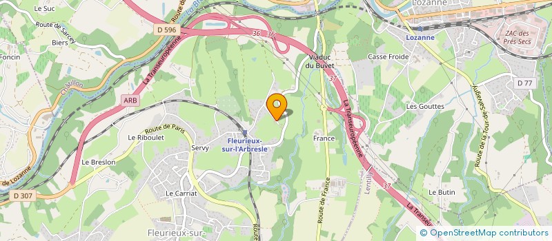 localisation de l'entreprise L'OLIVIER DES TUILIERES  FLEURIEUX-SUR-L'ARBRESLE