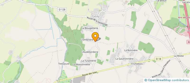 localisation de l'entreprise L'OMBRIERE à GEAY
