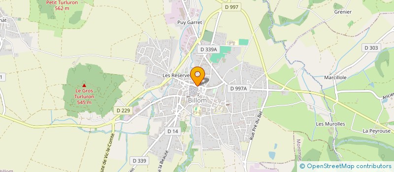 localisation de l'entreprise L'ORANGE BLEUE  BILLOM