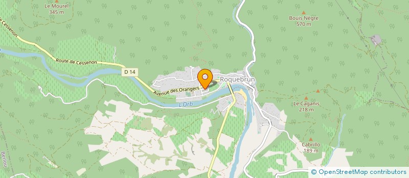 localisation de l'entreprise L'ORBICOLE  ROQUEBRUN