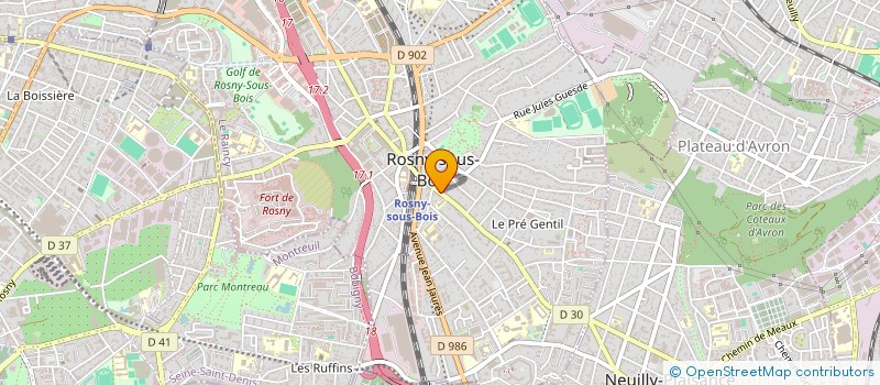 localisation de l'entreprise L'OSTERIA à ROSNY-SOUS-BOIS