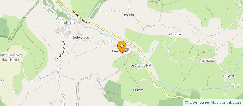 localisation de l'entreprise L'OUSTAL DE PRADASSOUX  PALHERS