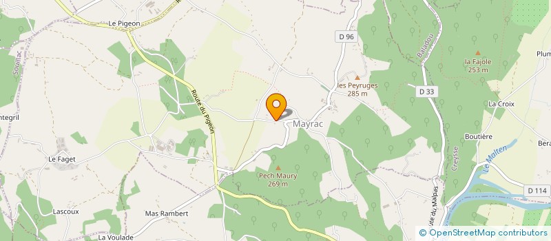 localisation de l'entreprise L'OUSTAL ROUGIE à LACAVE