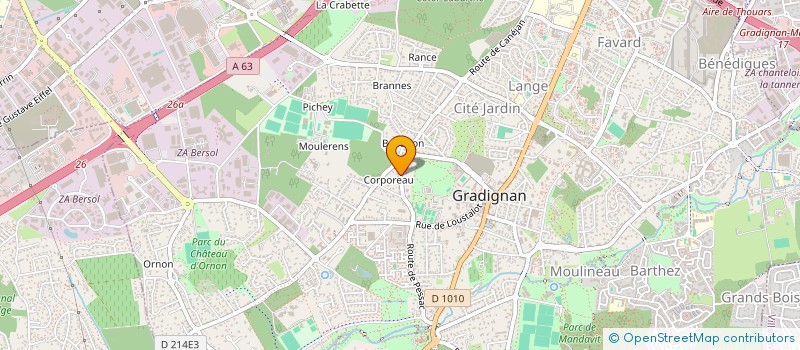 localisation de l'entreprise L.R.A à GRADIGNAN
