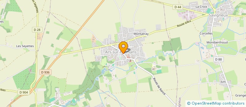 localisation de l'entreprise L.S.N à ARS-SUR-FORMANS