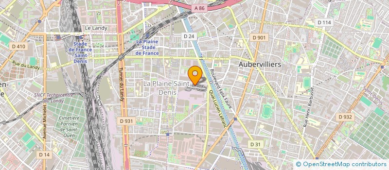 localisation de l'entreprise L & T  AUBERVILLIERS