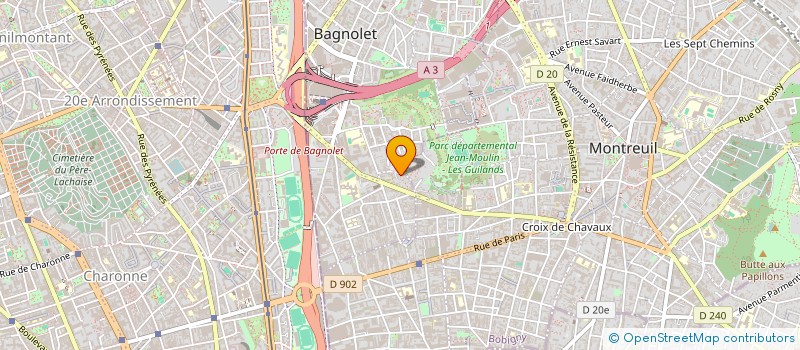 localisation de l'entreprise L.T.D à BAGNOLET