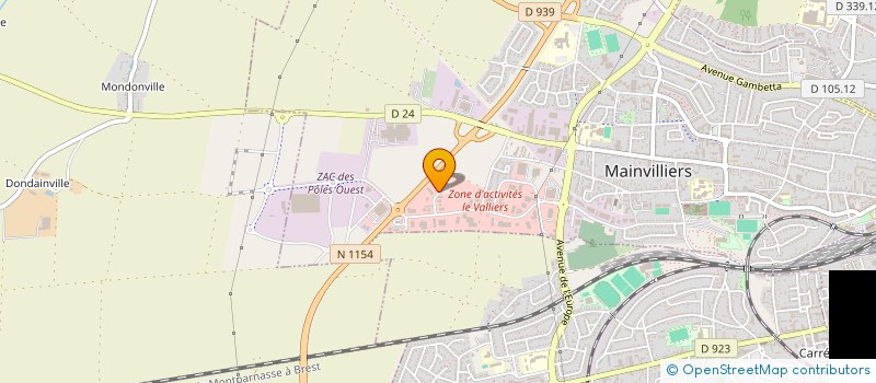 localisation de l'entreprise L.T.E à MAINVILLIERS